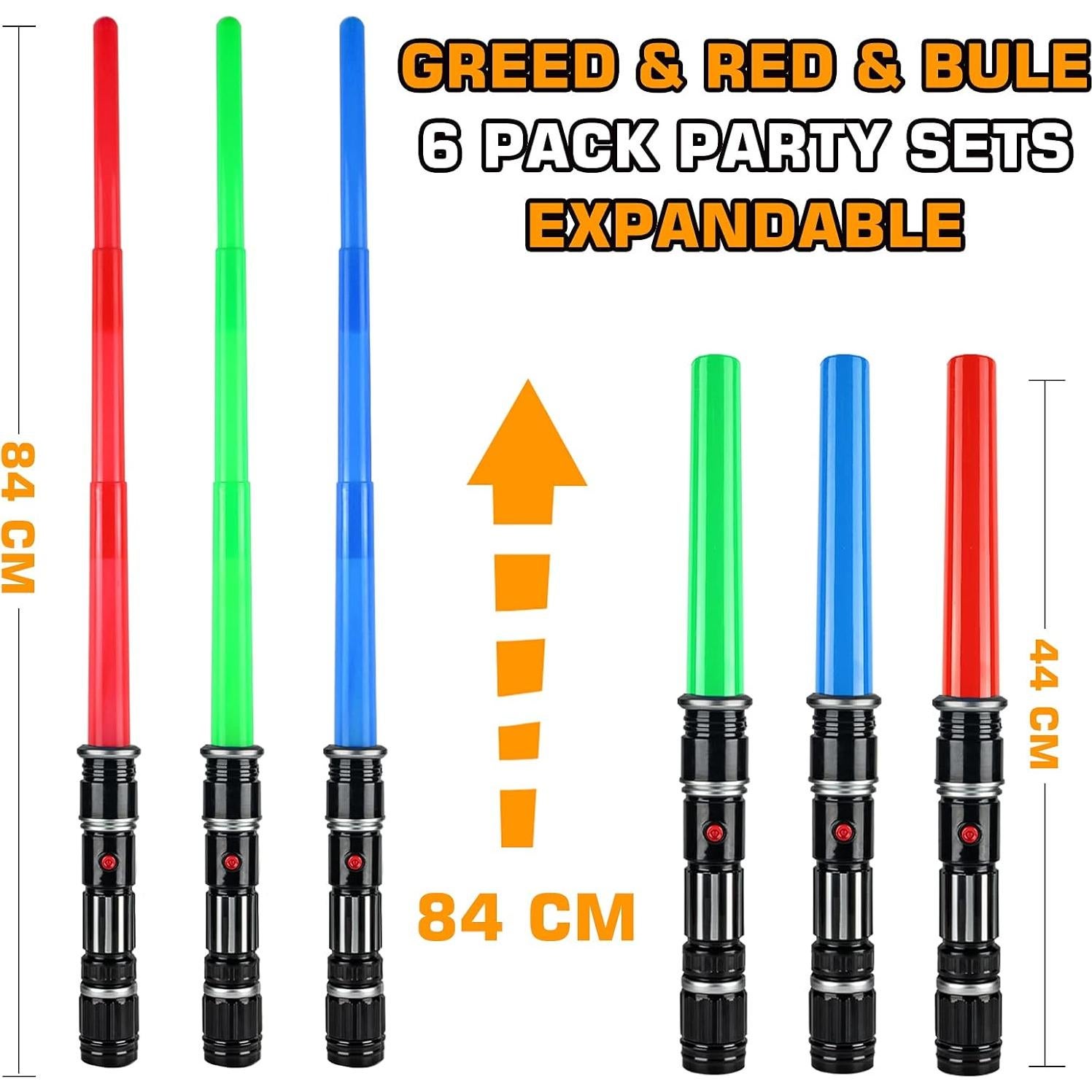 Set de 6 Espadas Iluminadas Bakatatoyz con Sonido FX