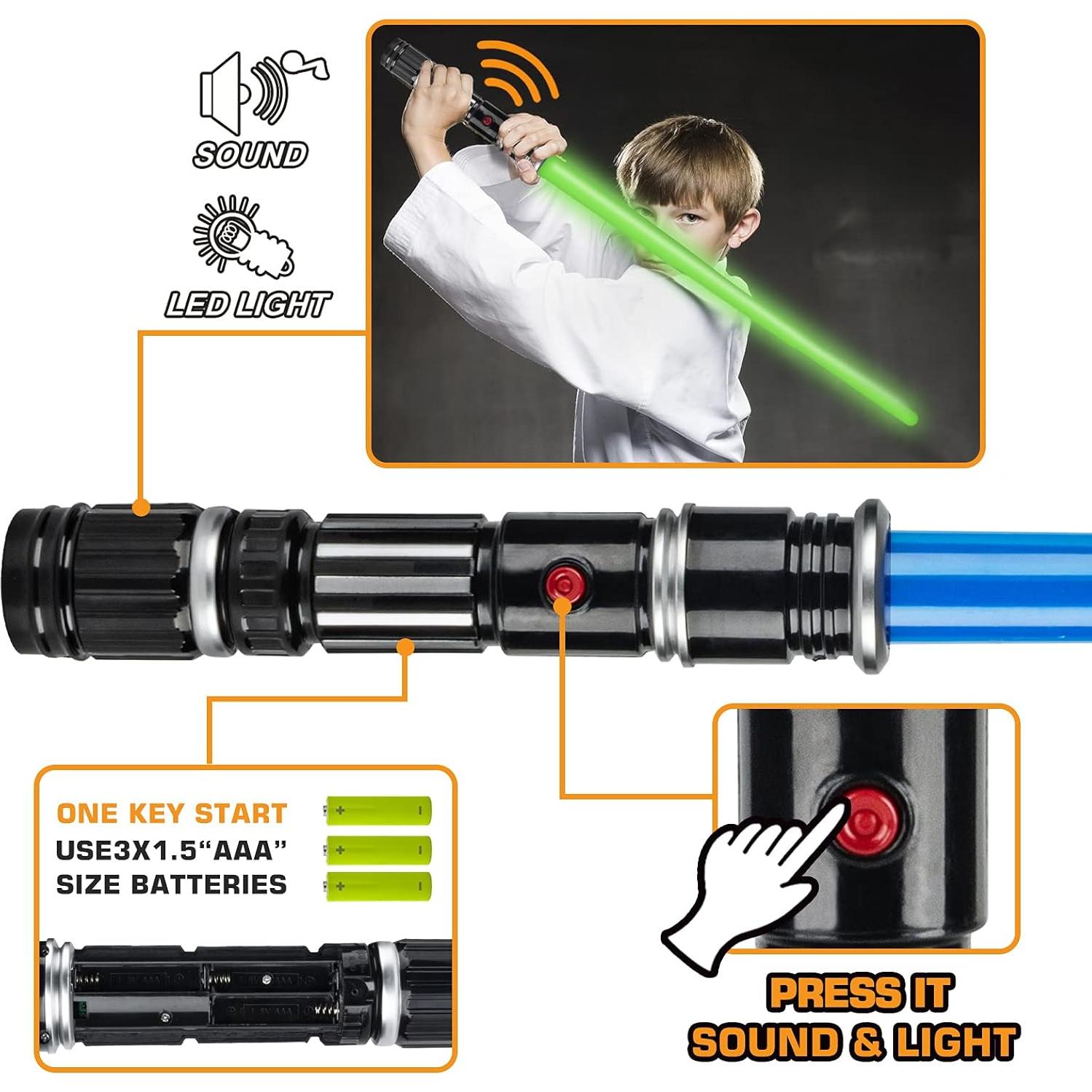 Set de 6 Espadas Iluminadas Bakatatoyz con Sonido FX