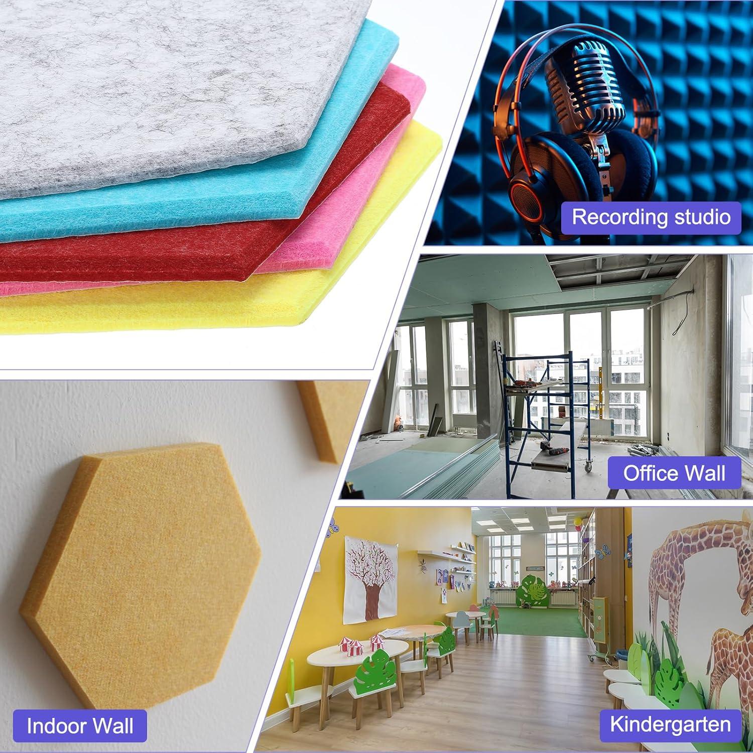 Paneles Acústicos Hexagonales MECCANIXITY 30x26cm Ignífugos