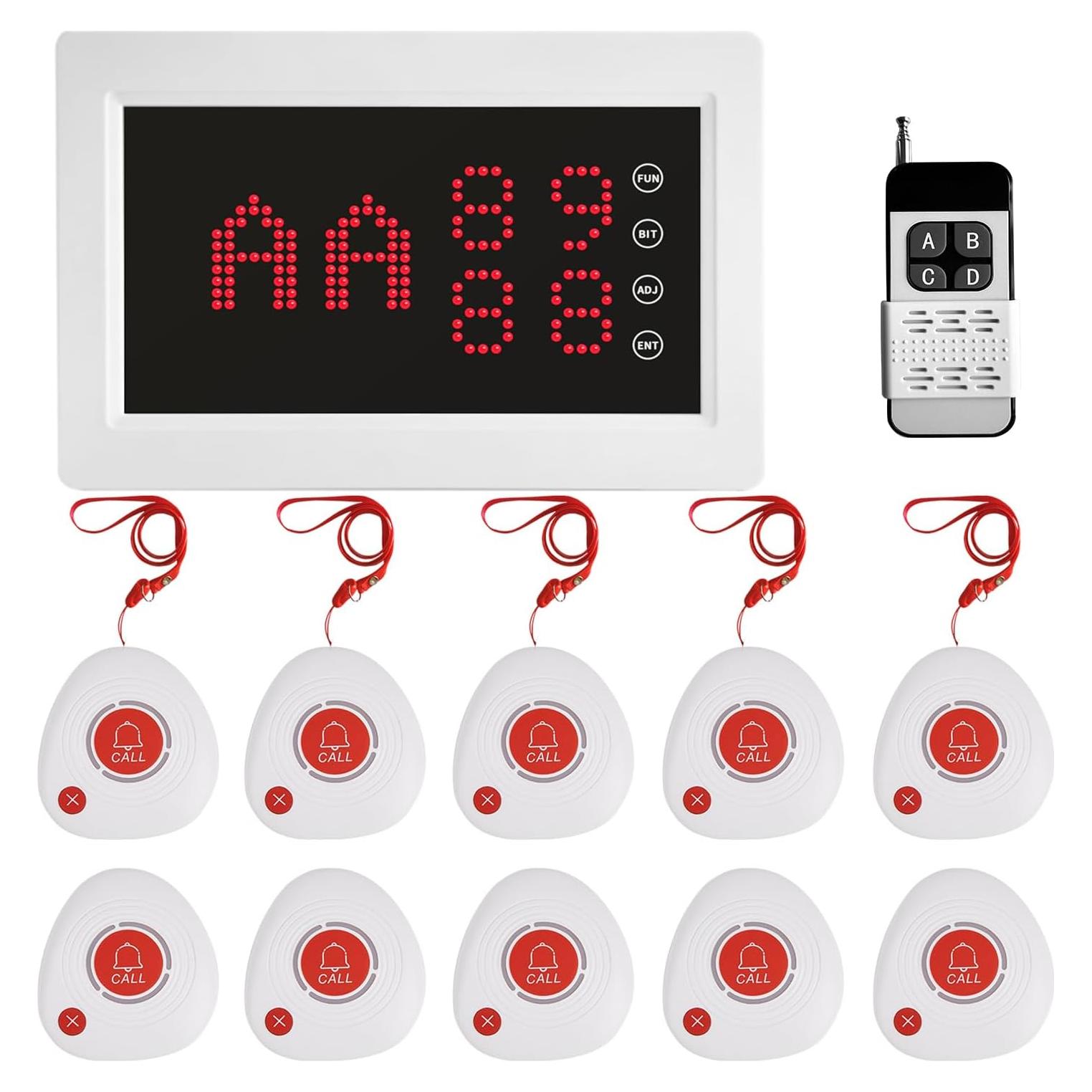 Sistema de Llamada Inalámbrico WNKRUN con 10 Botones Impermeables