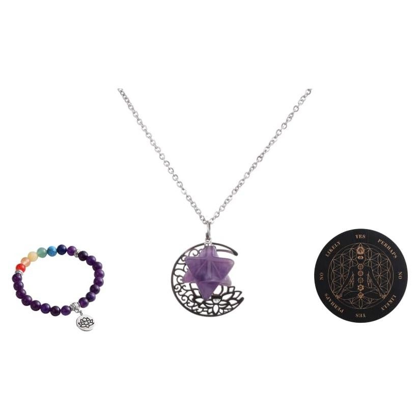 Conjunto Sanación Chakra Corona Hypiisan - Collar y Pulsera