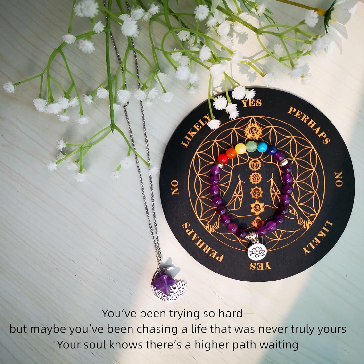 Conjunto Sanación Chakra Corona Hypiisan - Collar y Pulsera