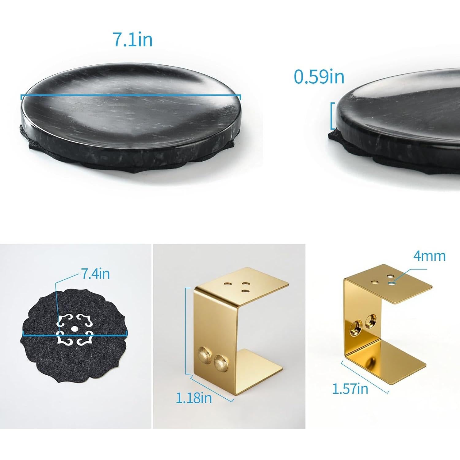 Soporte de Incienso de Mármol Negro Ember Echo 18x18 cm