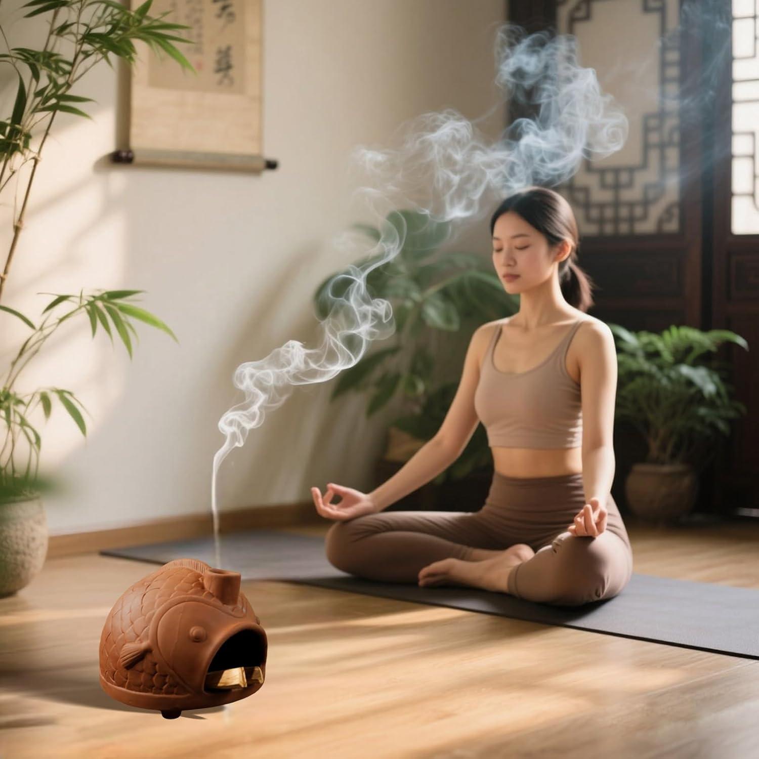 Soporte de Palo Santo en Forma de Pez Grande MOUGIGI - Terracota