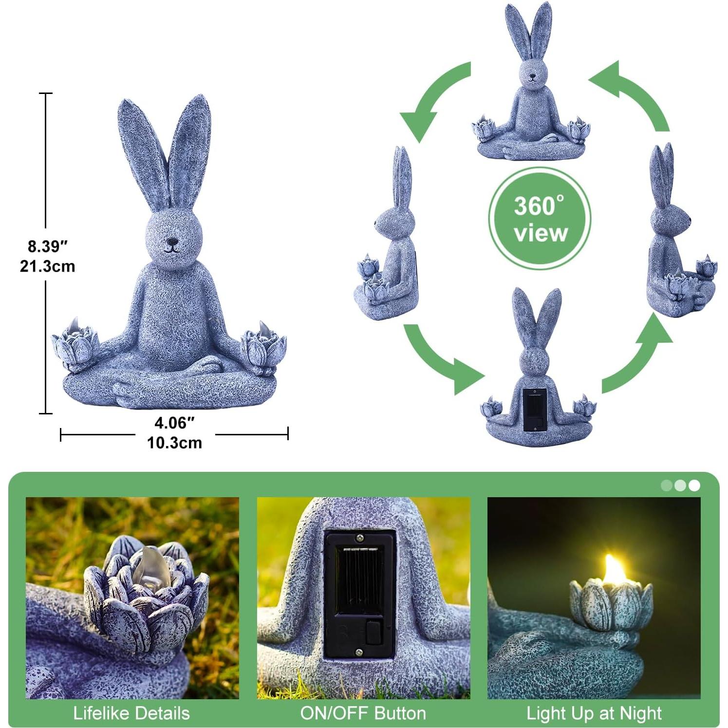Estatua de Conejo de Yoga Solar Tiejiajiang - 22.5 cm