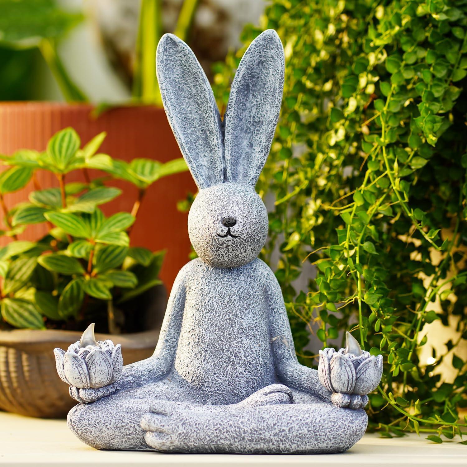 Estatua de Conejo de Yoga Solar Tiejiajiang - 22.5 cm