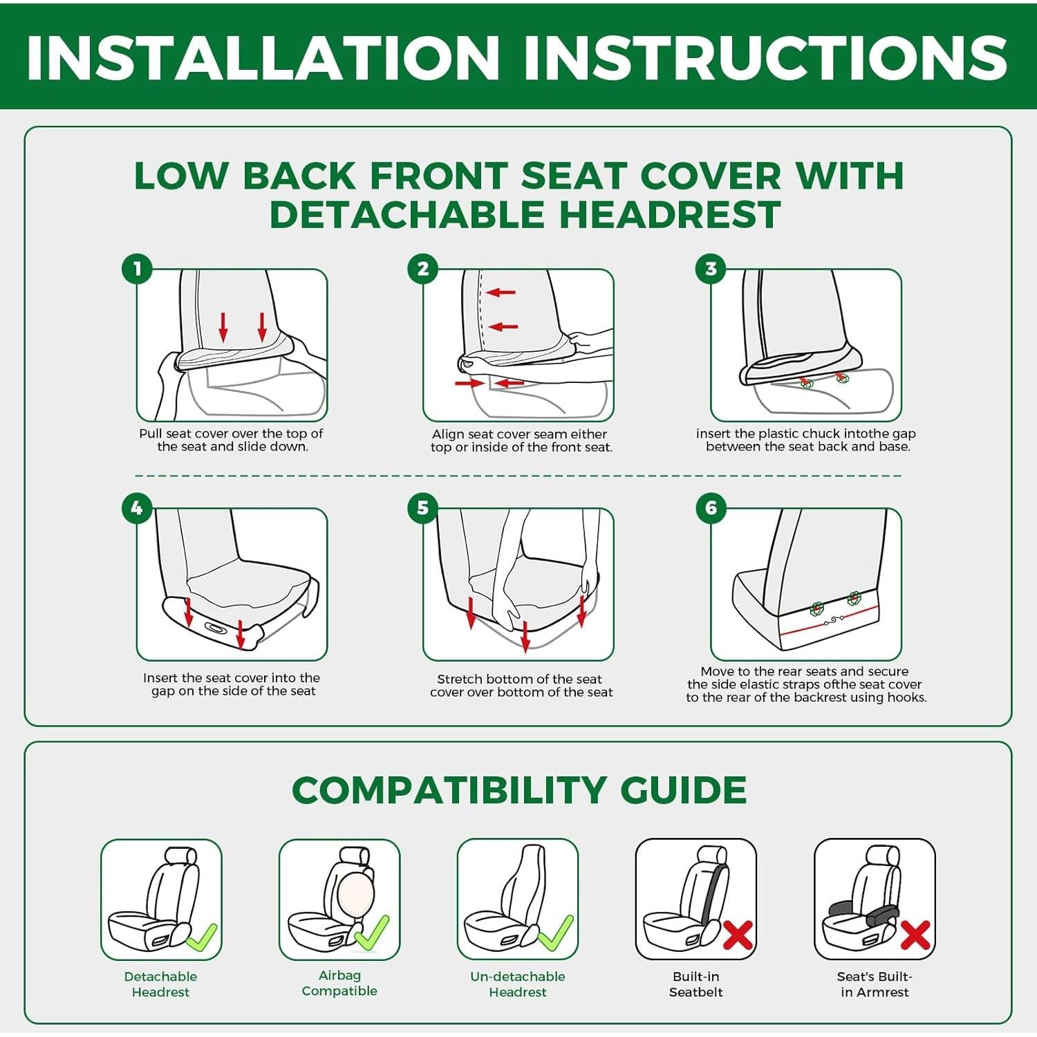 Funda de Asiento Delantero GIANT PANDA Beige Universal Cuero