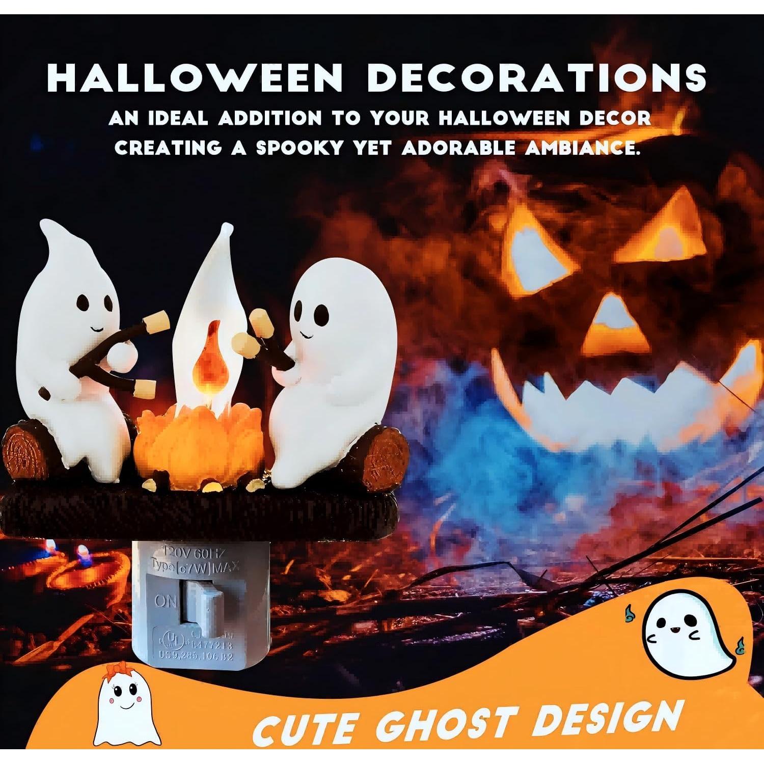 Luz Nocturna LED Halloween Fantasma Adorable 9x11cm
