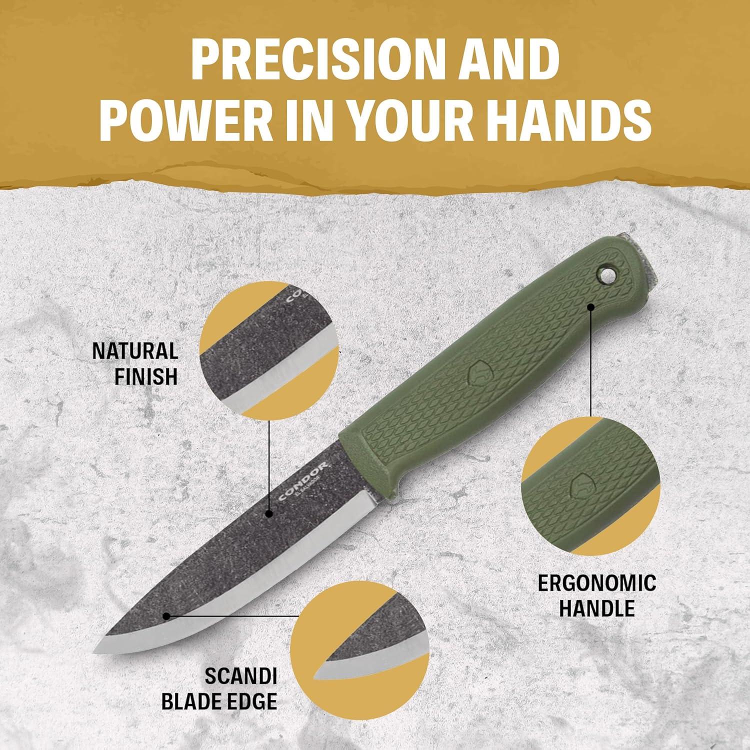 Cuchillo Bushcraft Condor Terrasaur 10.54cm Acero Carbono