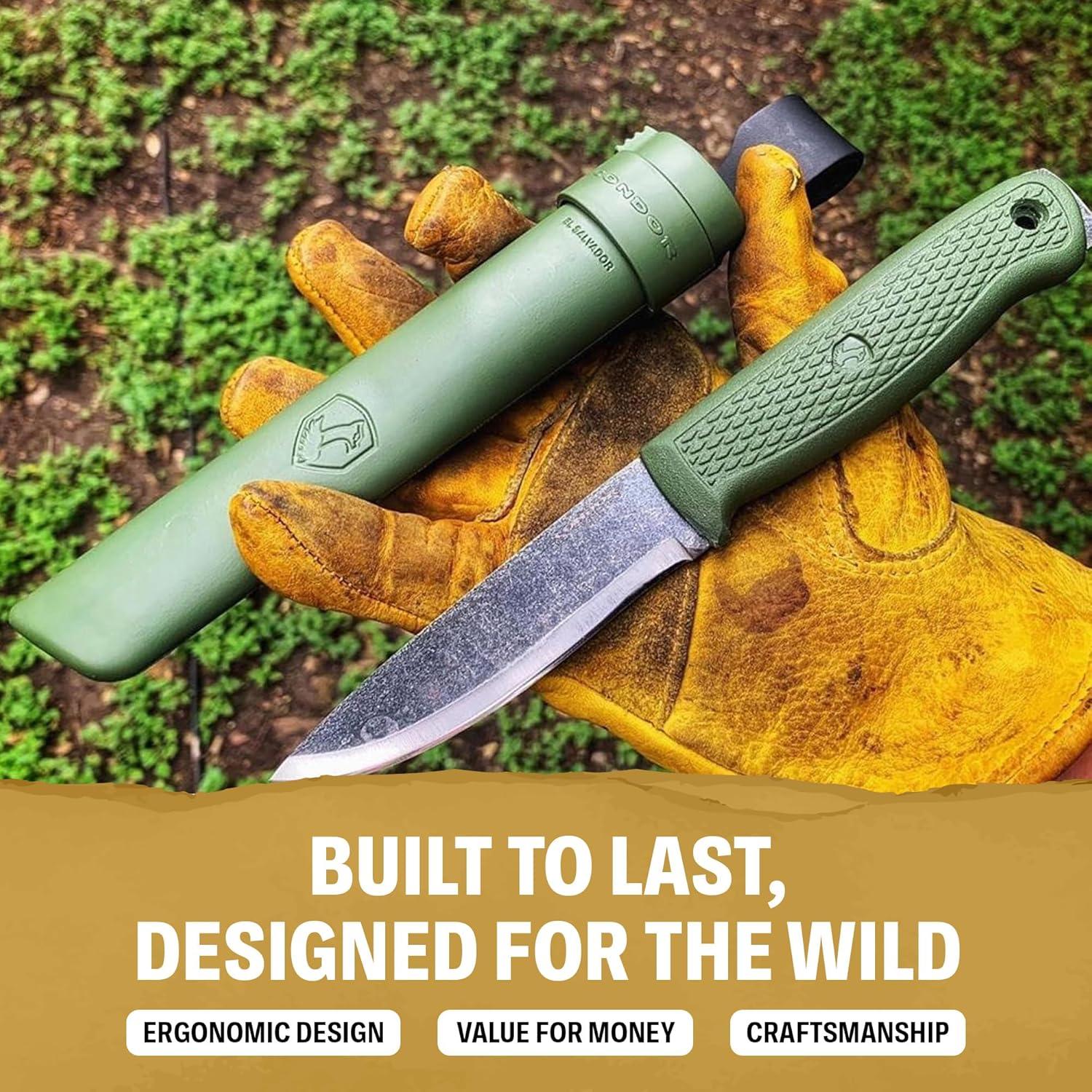 Cuchillo Bushcraft Condor Terrasaur 10.54cm Acero Carbono