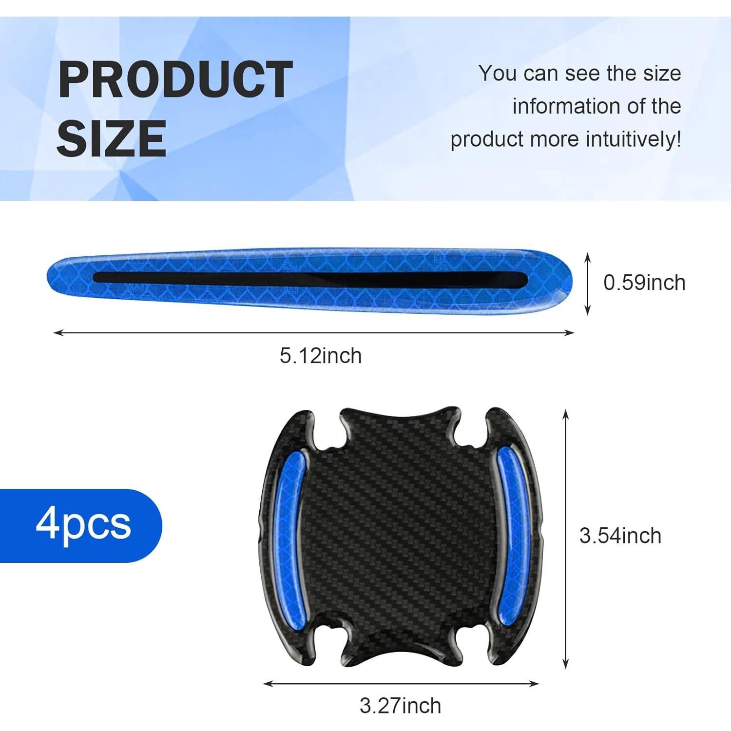 Protector de Manija de Puerta de Coche Ferianl 8 Piezas Azul