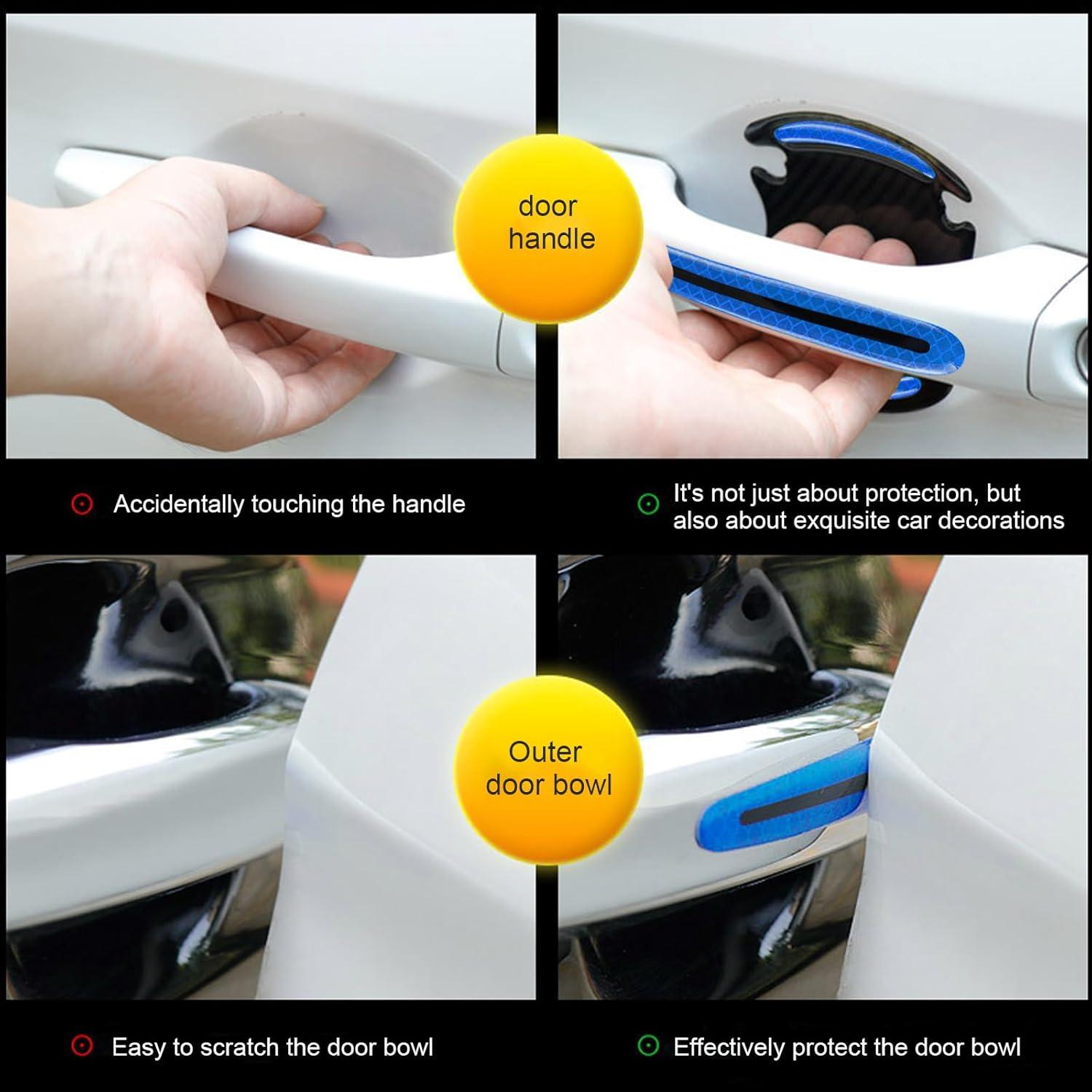 Protector de Manija de Puerta de Coche Ferianl 8 Piezas Azul