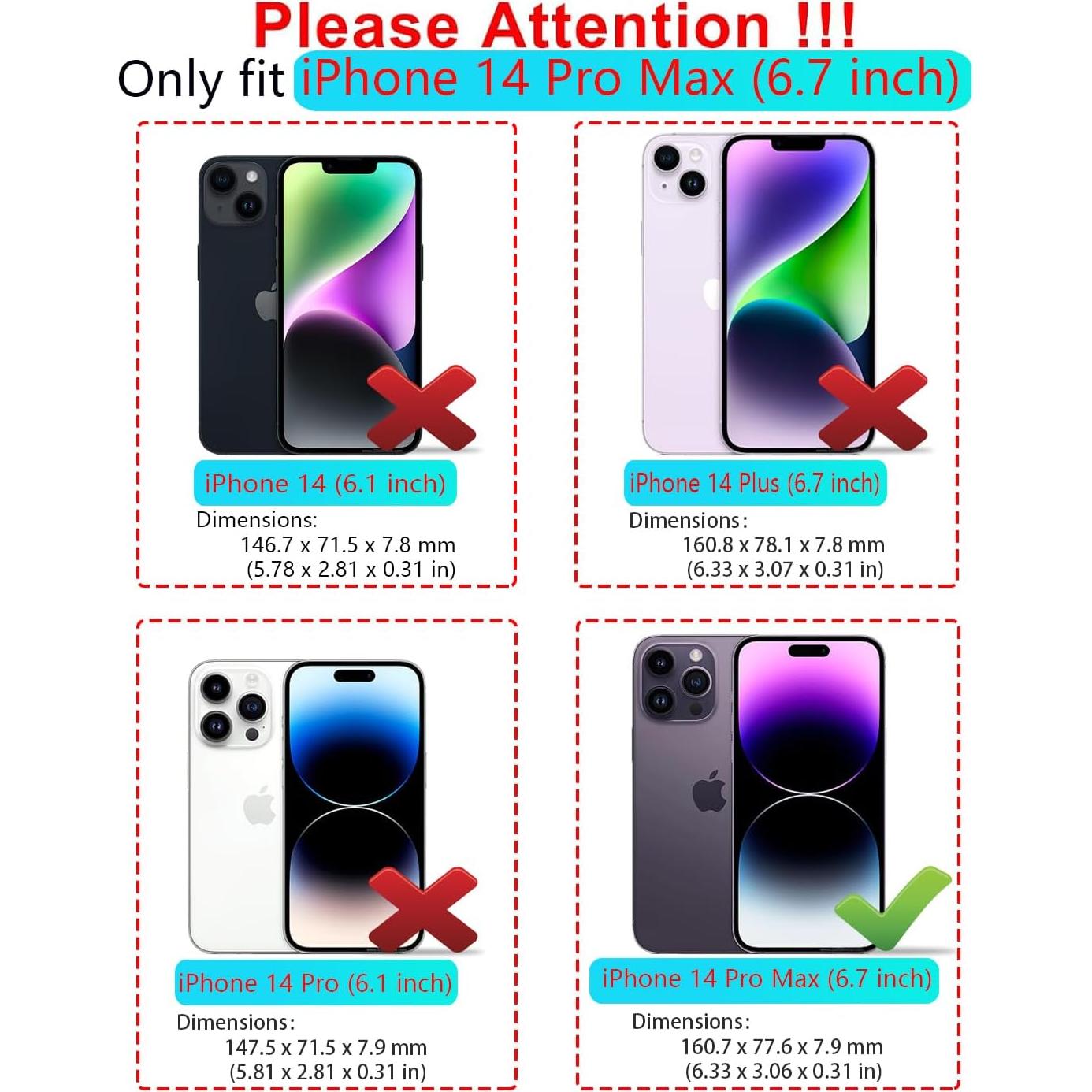 Funda SunStory para iPhone 14 Pro Max con Protector HD Negro