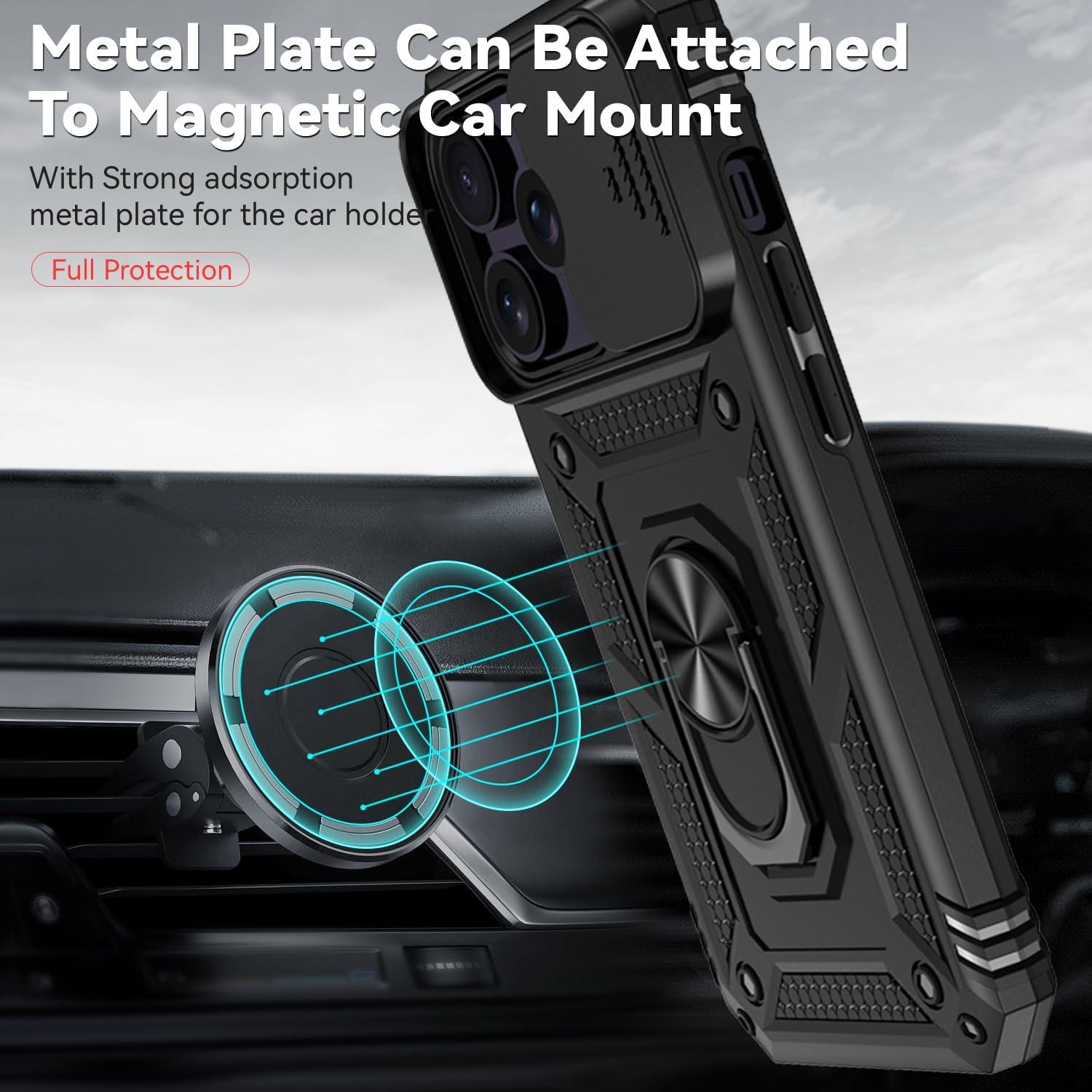 Funda SunStory para iPhone 14 Pro Max con Protector HD Negro