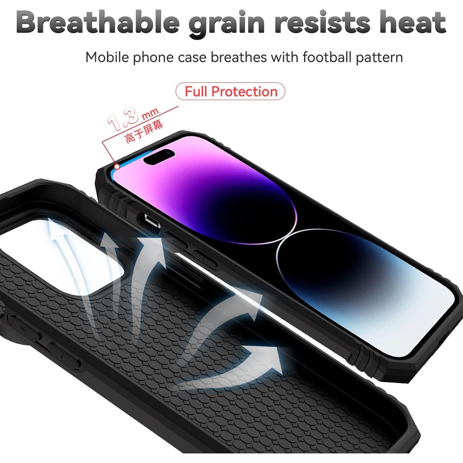 Funda SunStory para iPhone 14 Pro Max con Protector HD Negro