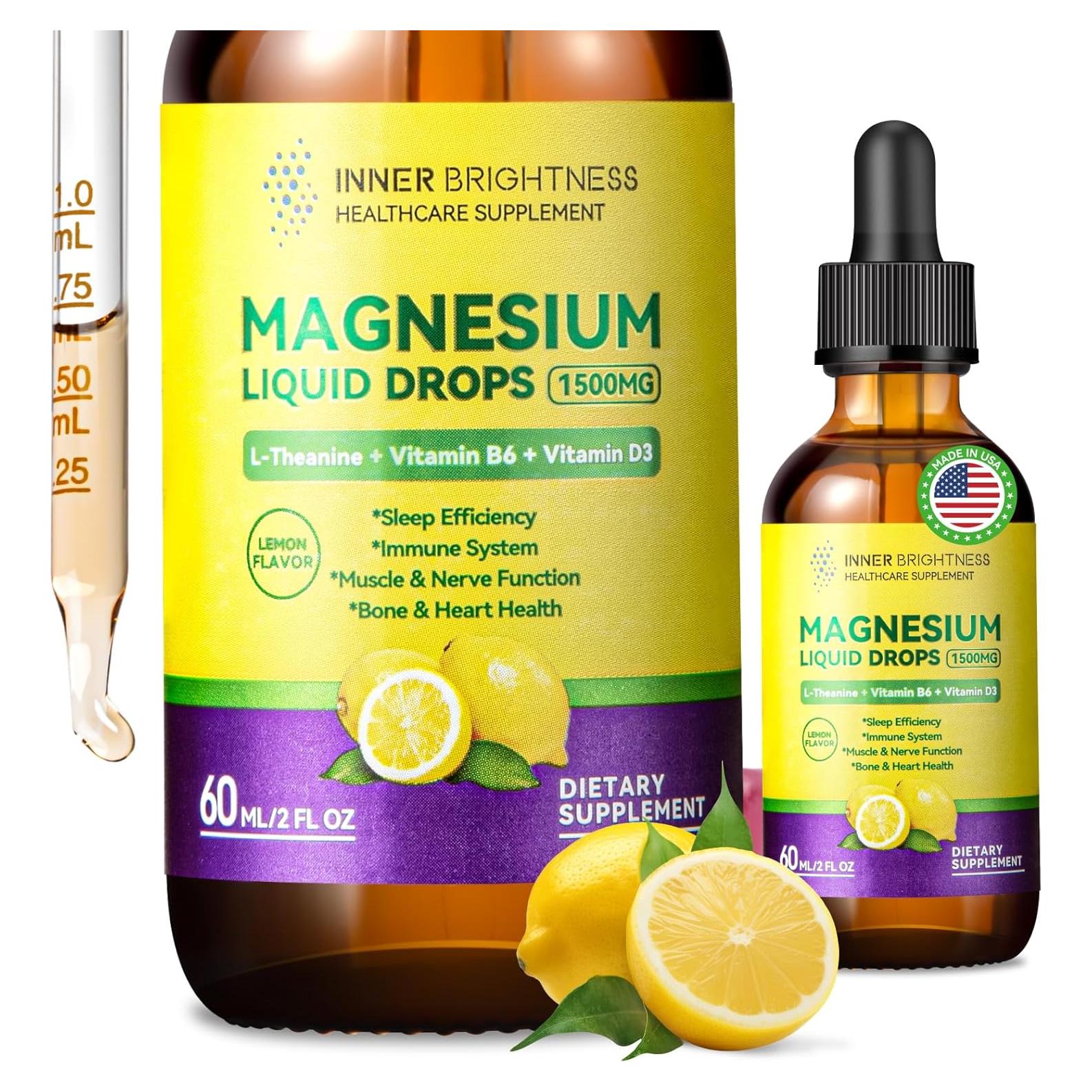 Glicinato de Magnesio Líquido Brillo Interno 1500mg Limón 60mL