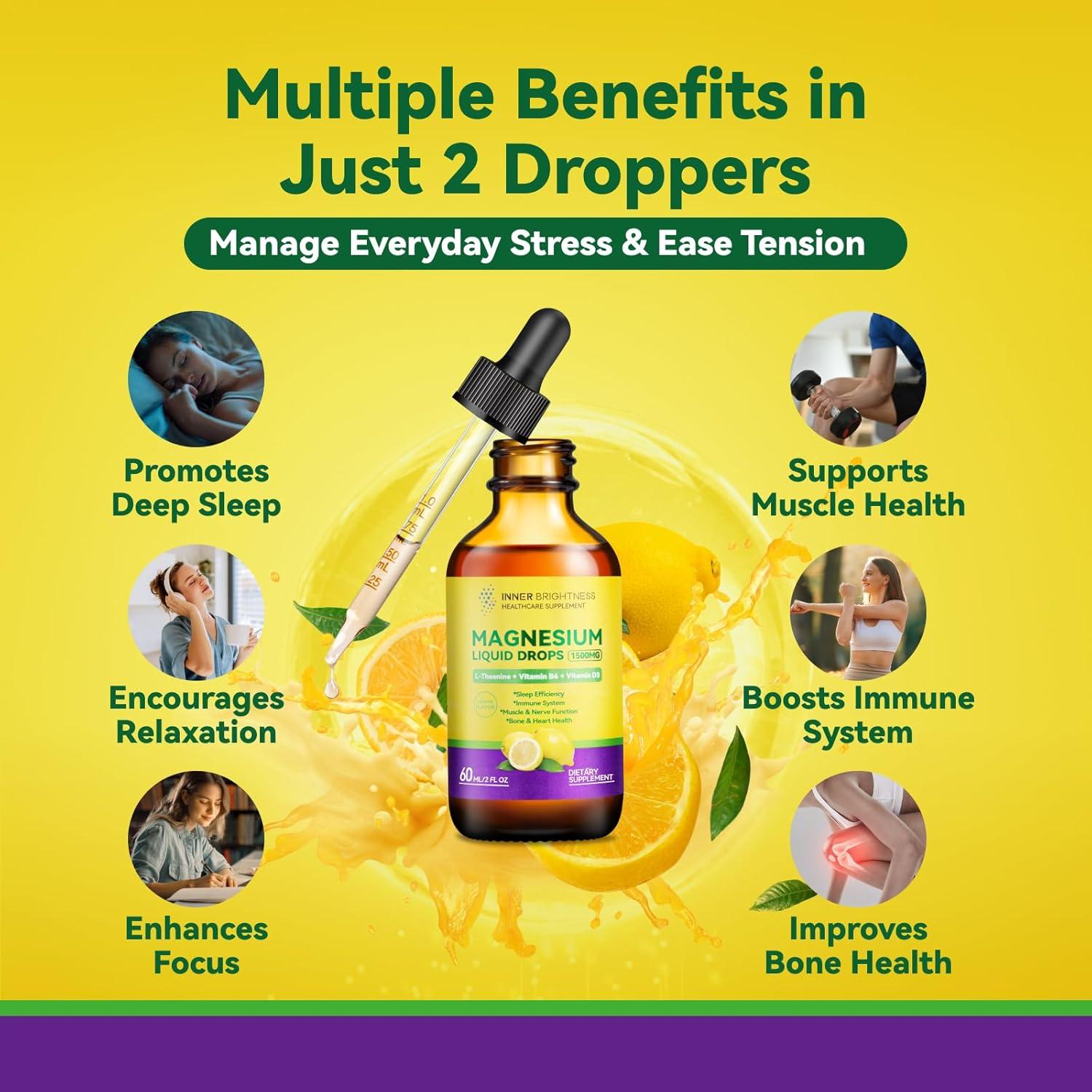 Glicinato de Magnesio Líquido Brillo Interno 1500mg Limón 60mL