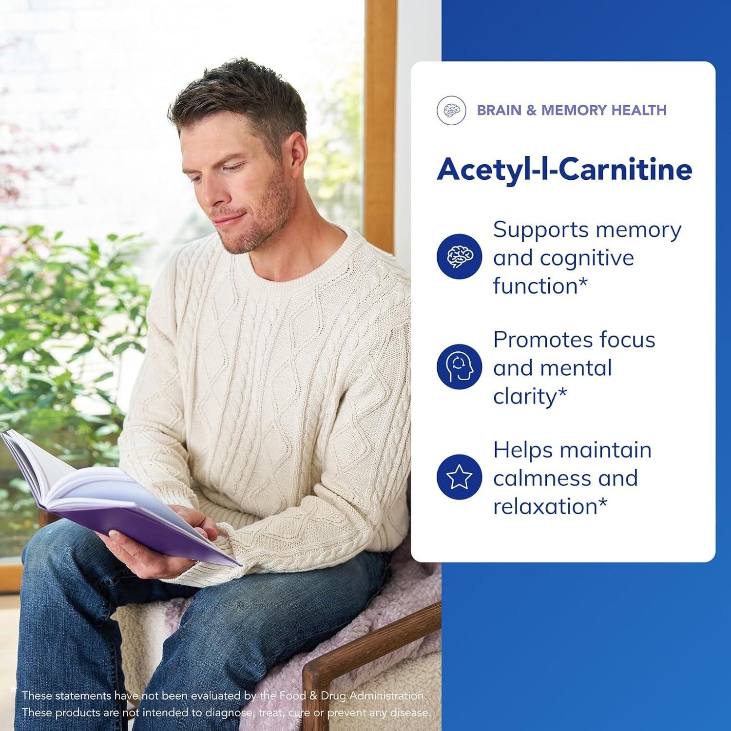 Suplemento Acetil-L-Carnitina 250 mg Pure Encapsulations - 60 Cápsulas