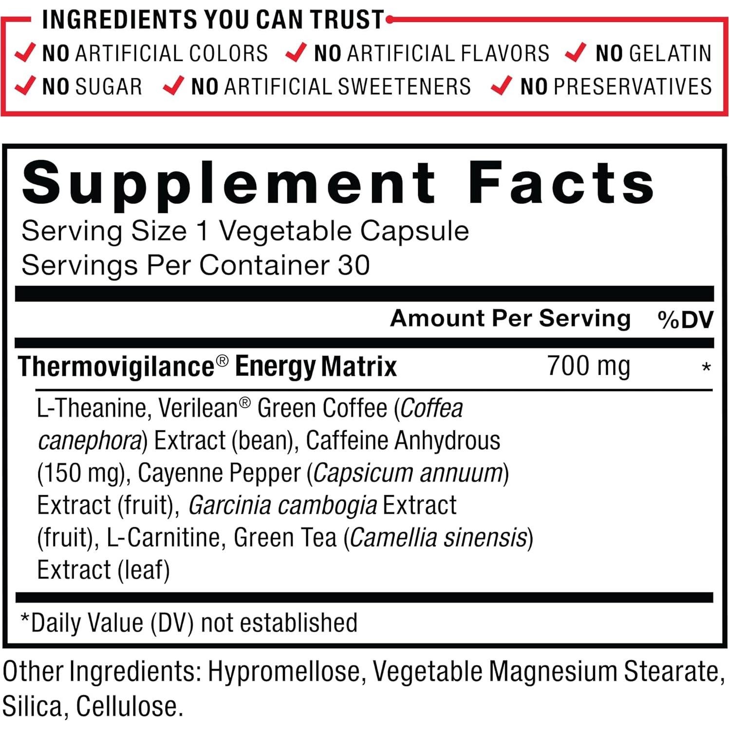 Pastillas Energéticas Force Factor LeanFire 30 Cápsulas