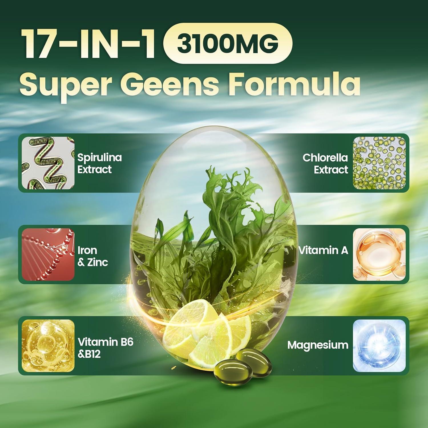 Cápsulas de Spirulina y Clorella VivoNu 3100mg - 300 Unidades