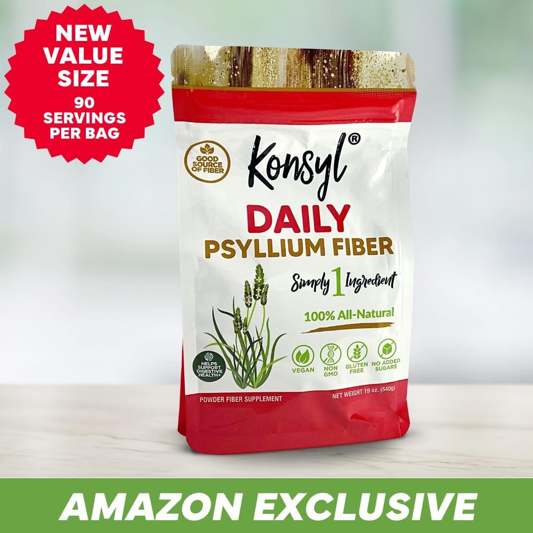 Konsyl Polvo de Fibra de Psyllium 540g | 100% Natural, Sin Azúcar