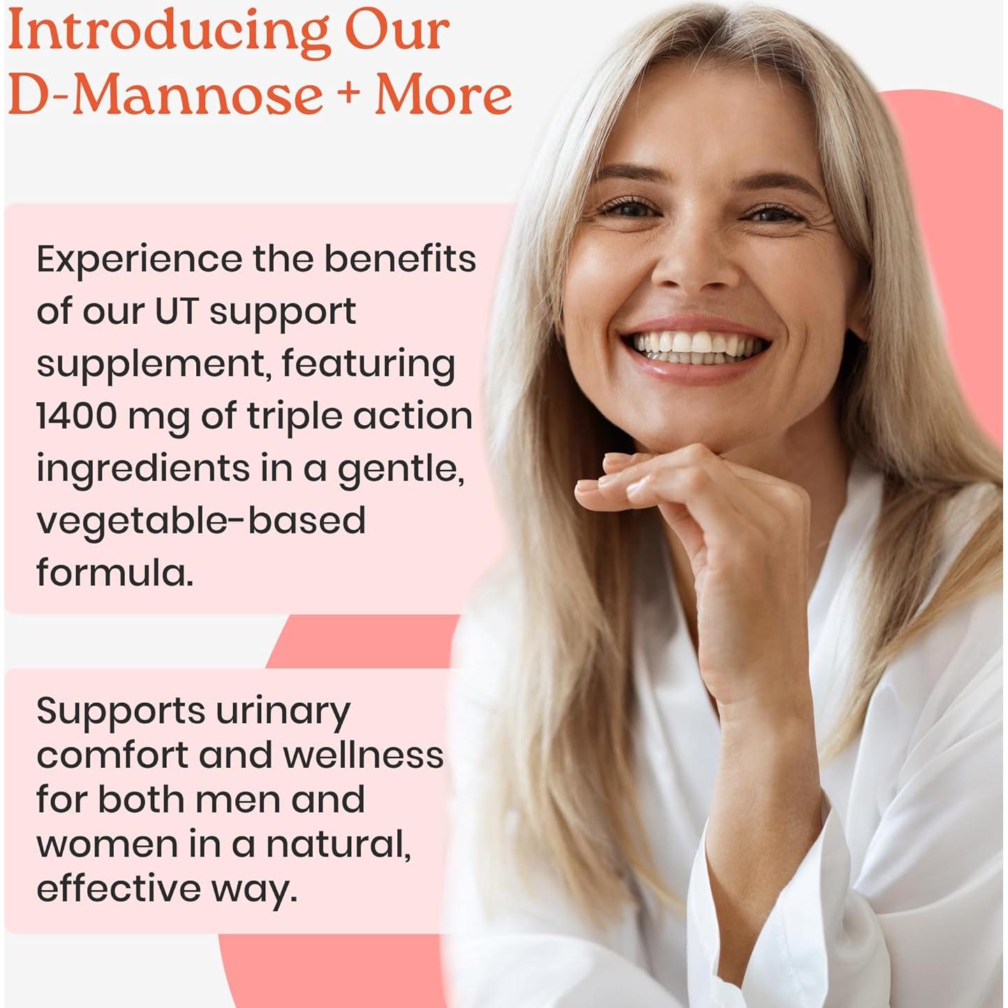 Cápsulas D-Mannose NewLife Naturals 1400mg 60 Unidades