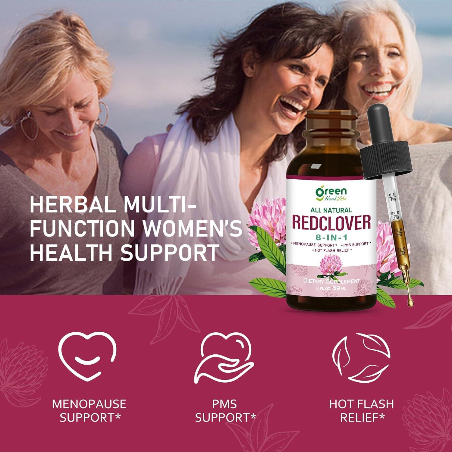 Extracto de Trébol Rojo GreenHerbVibe 60 ml - Suplemento Menopausia