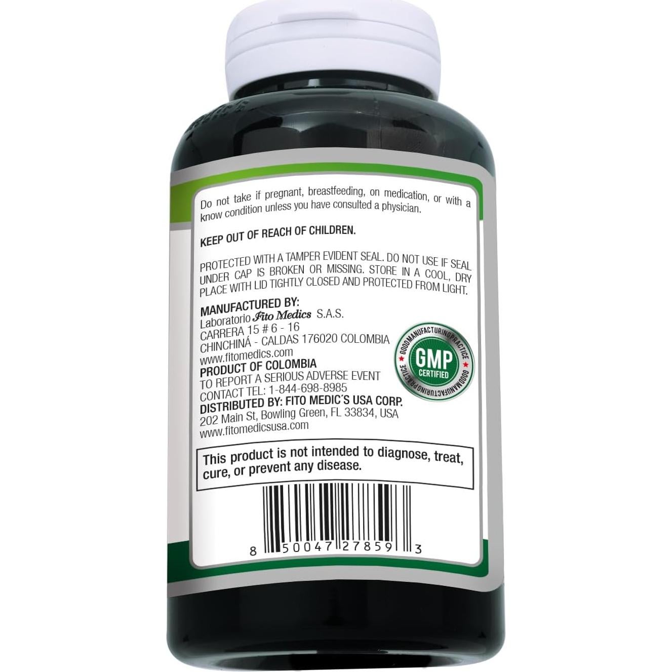 Suplemento de Cúrcuma y Jengibre Fito Medic 6000 mg 180 Cápsulas