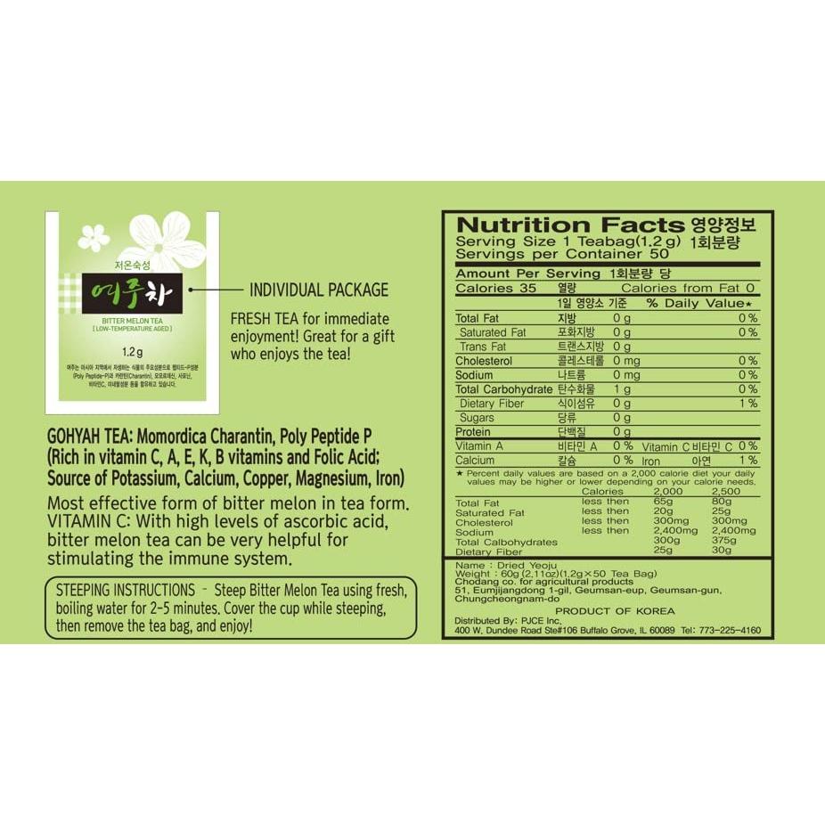 Té de Melón Amargo 100% Natural JaAeIn - 50 Bolsitas