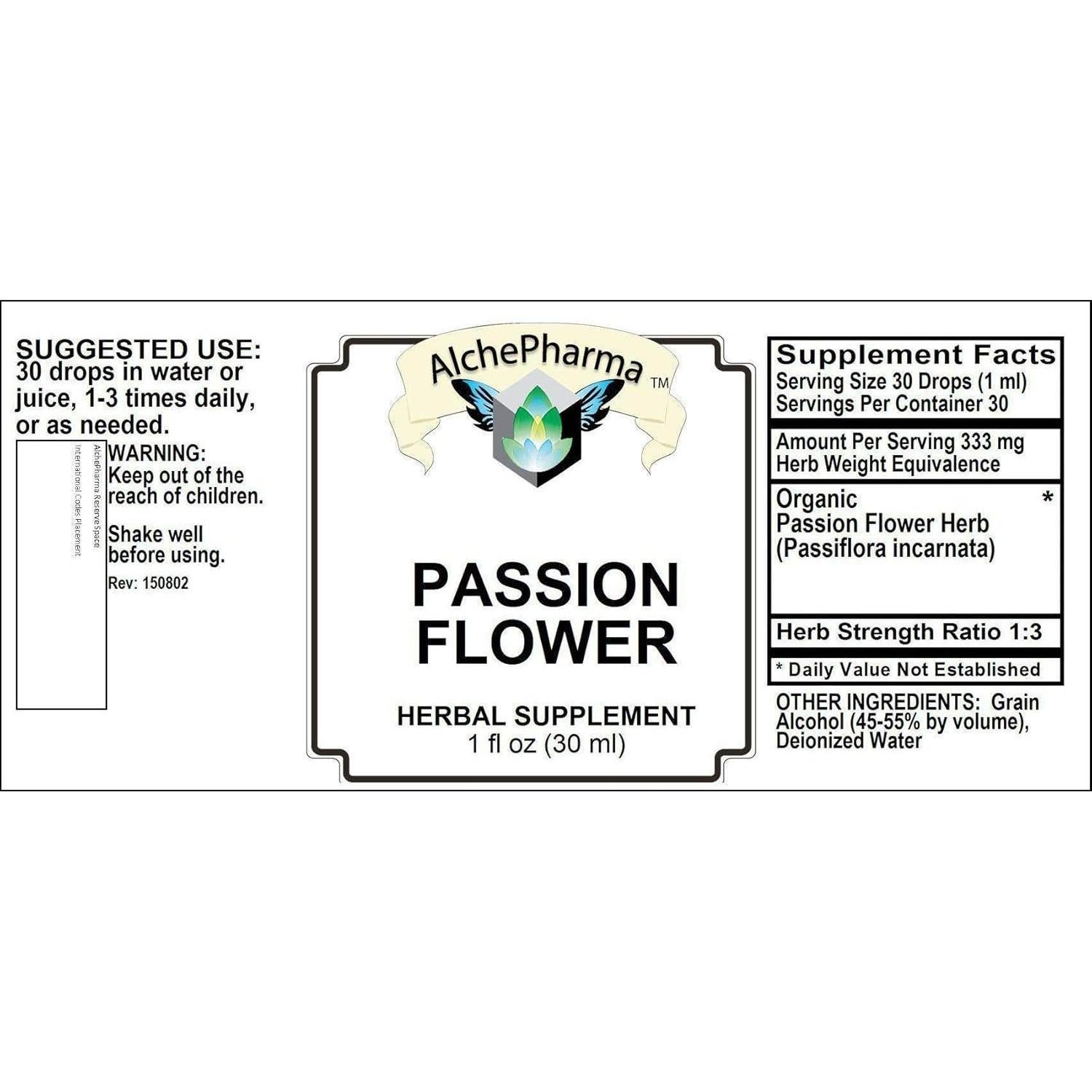 Tintura de Flor de Pasión Orgánica AlchePharma 30 ml 1:3