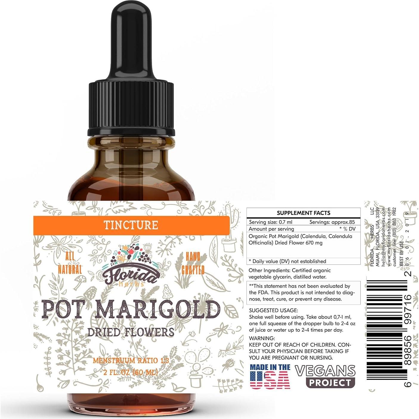 Tintura de Caléndula Orgánica Florida Herbs 59 ml - Suplemento Saludable