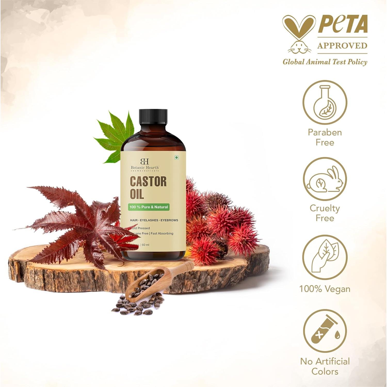 Aceite de Ricino Botanic Hearth 59 ml 100% Puro y Natural