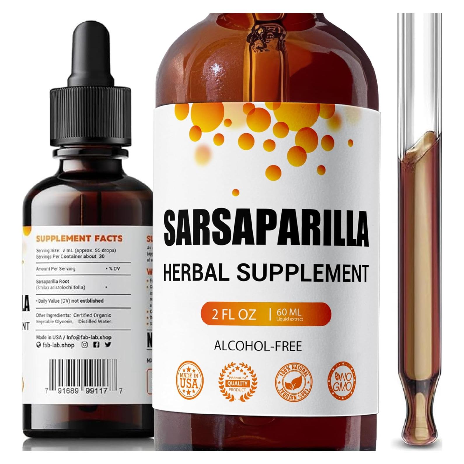 Tintura de Raíz de Sarsaparilla FabLab - 59 ml - Sin Alcohol