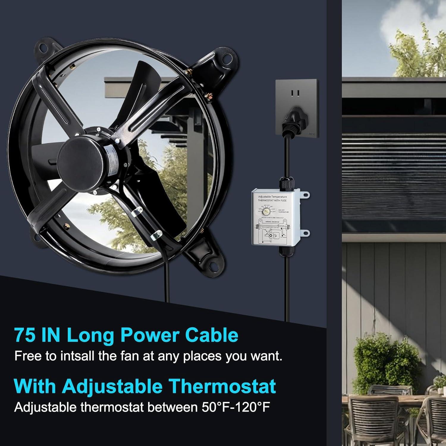 Ventilador de Ático Criditpid 14" con Termostato 1240CFM