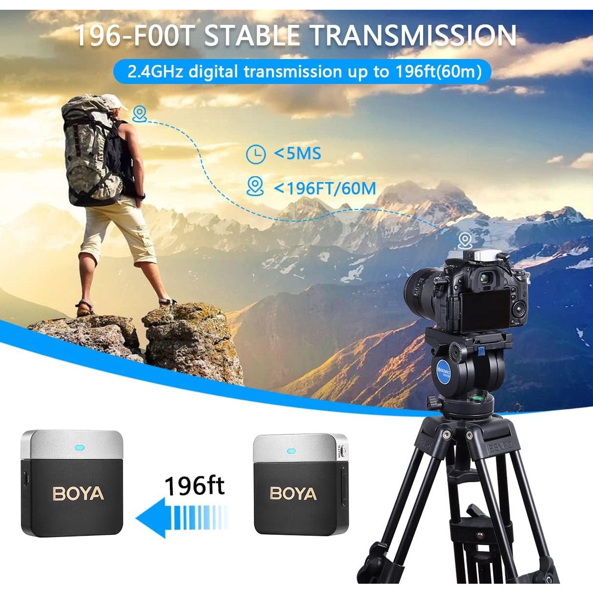 Micrófono Inalámbrico BOYA BY-M1V1 2.4GHz para Grabación