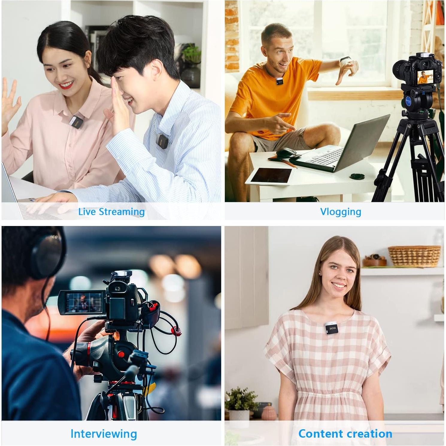 Micrófono Inalámbrico BOYA BY-M1V1 2.4GHz para Grabación