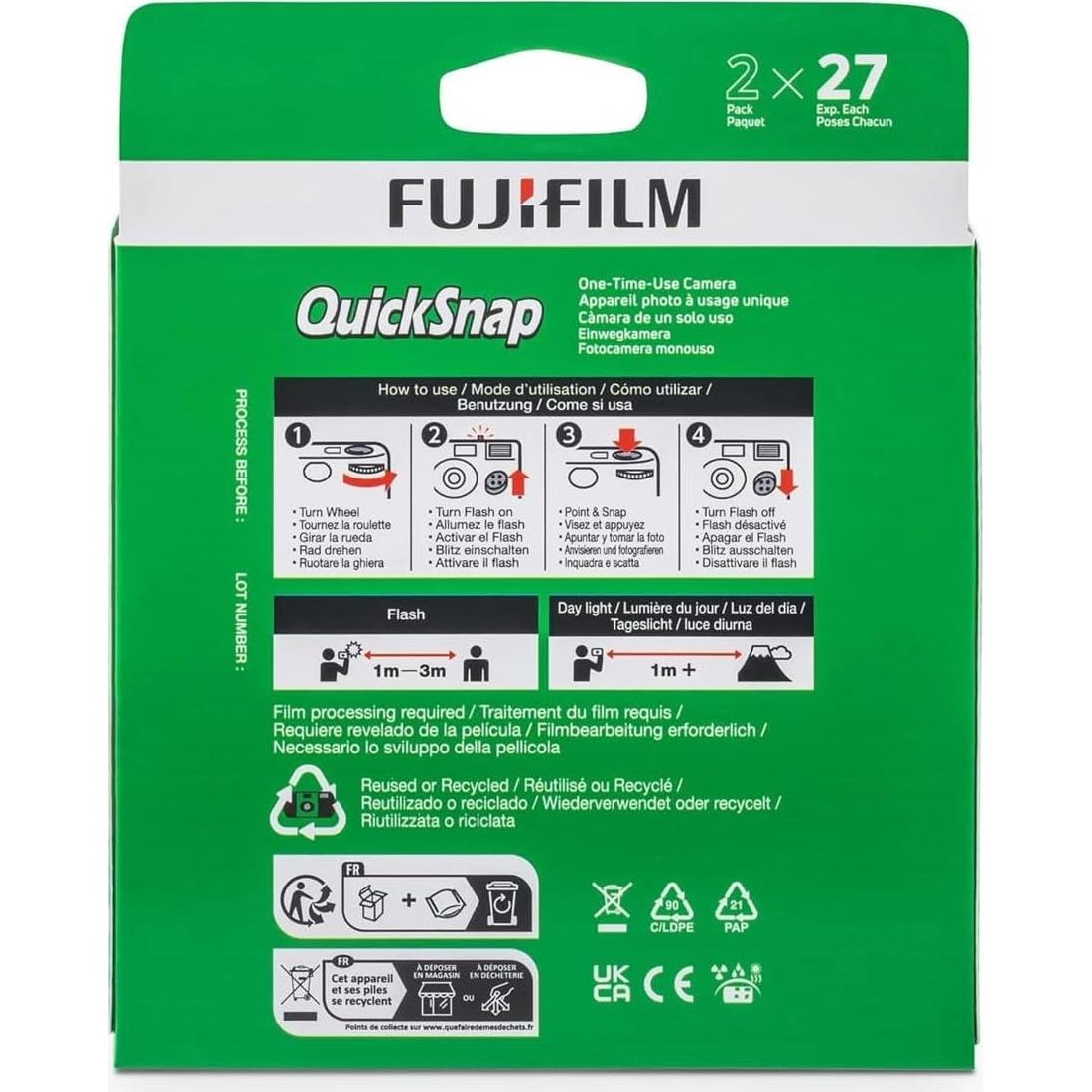 Cámara desechable Fujifilm QuickSnap Flash 400 - 12 unidades