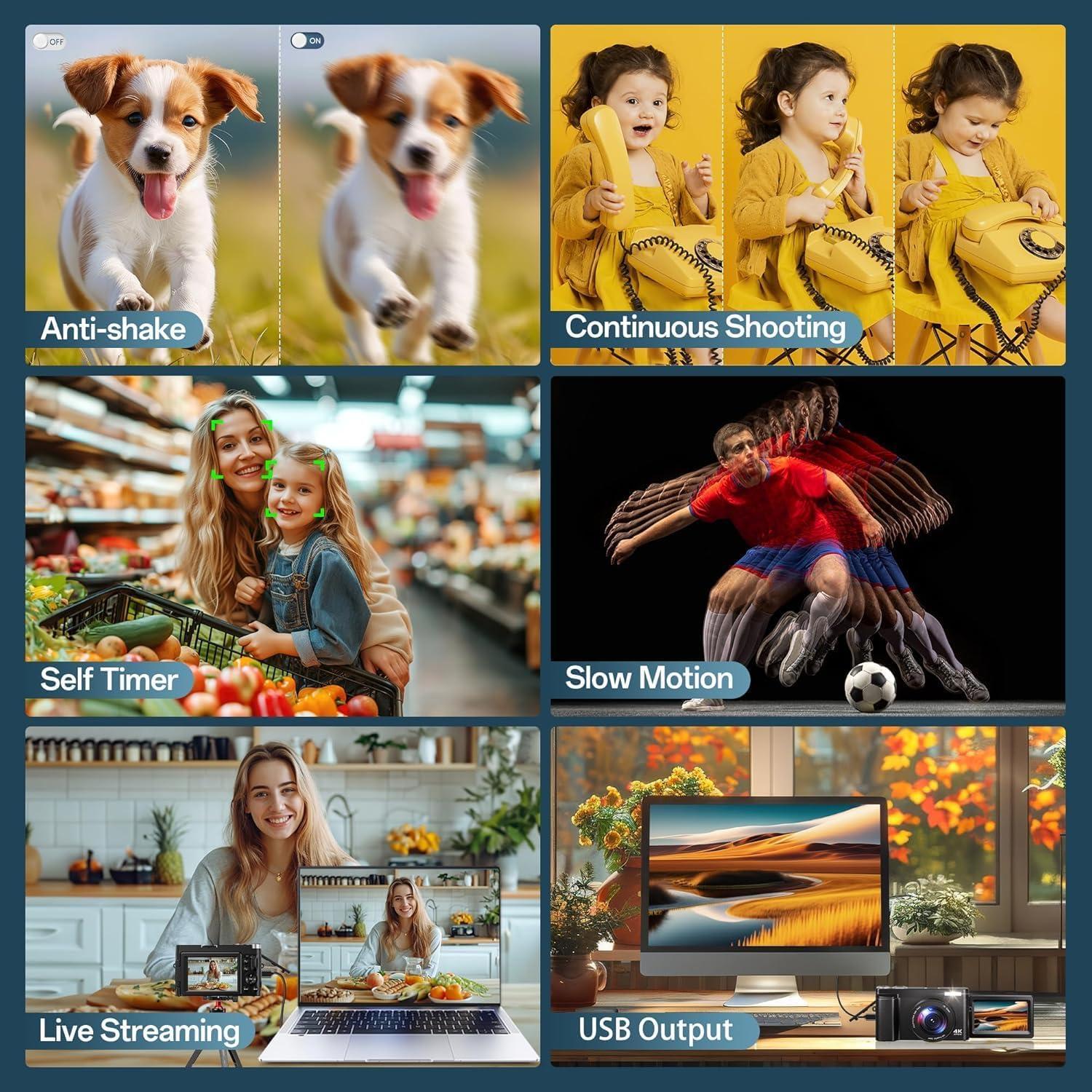 Cámara Digital 4K VAHOIALD DC101 48MP Pantalla 3" Plegable