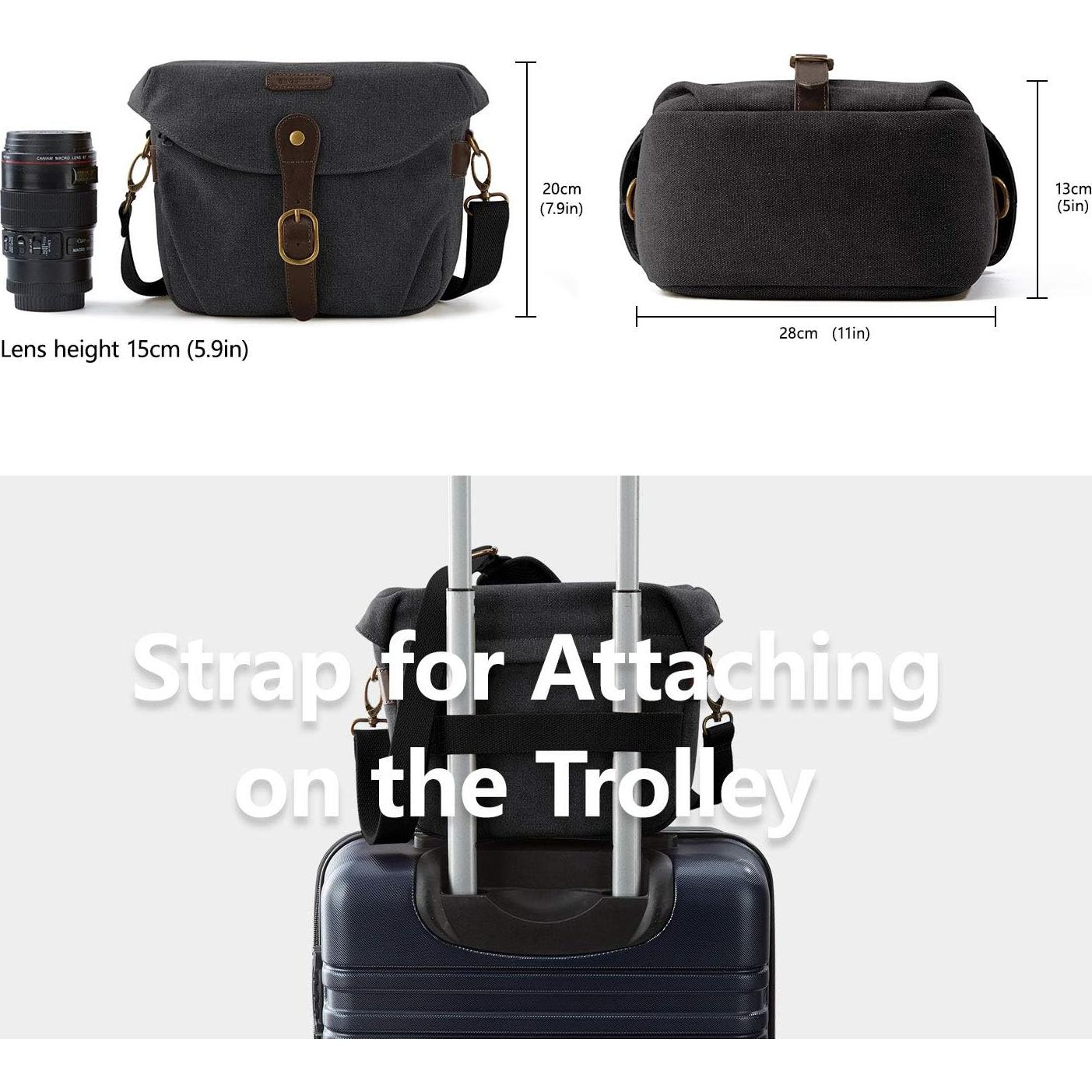 Bolsa para Cámara SLR DSLR BAGSMART Negra Compacta con Protección