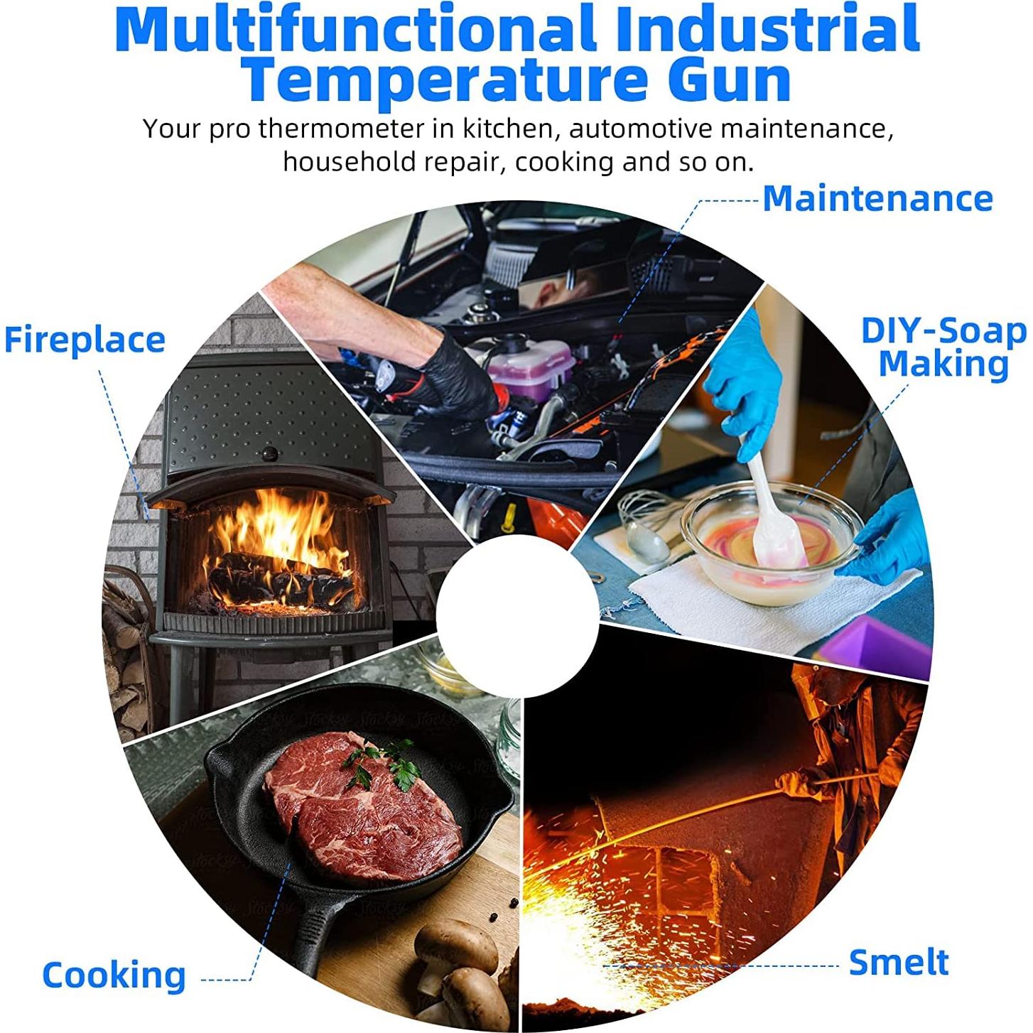 Termómetro Infrarrojo Digital Kethvoz 1500APP -50°C a 1500°C