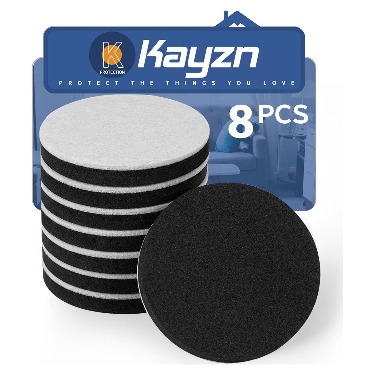 8 Deslizadores de Muebles Kayzn de Fieltro 8.26 cm para Pisos
