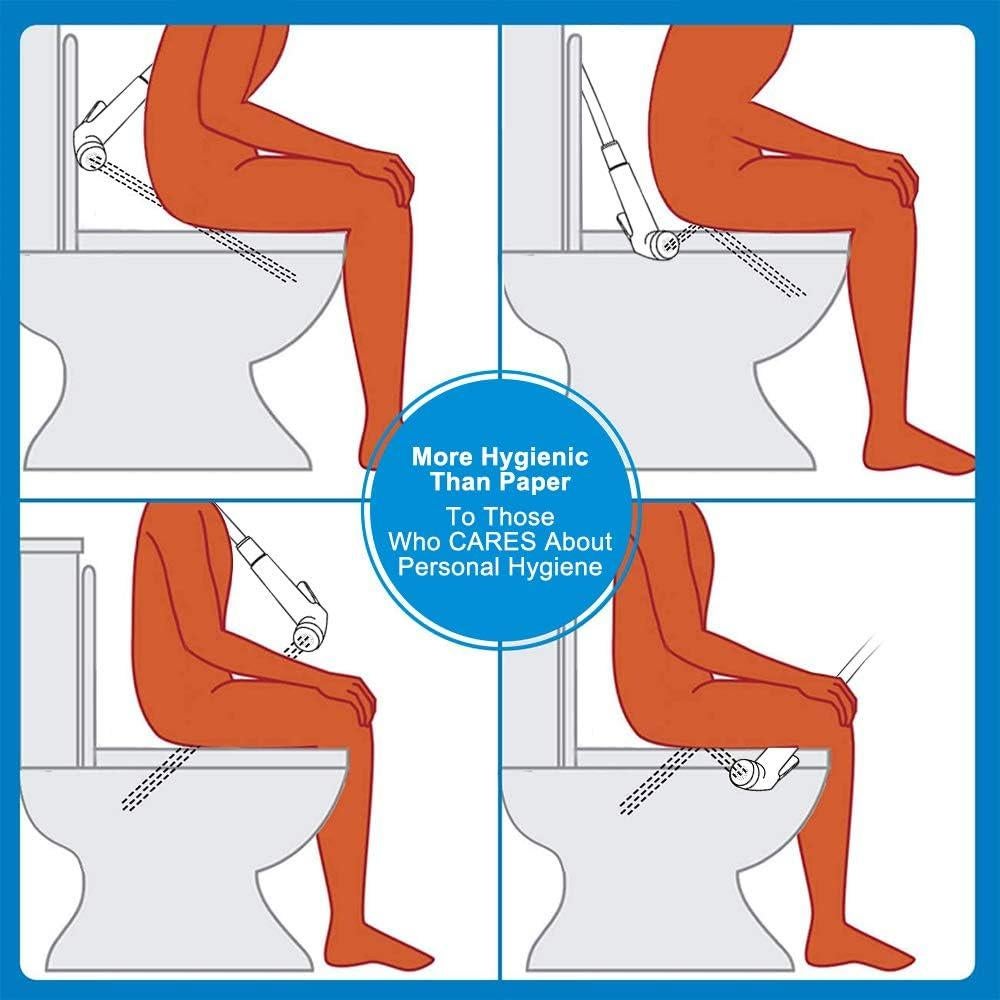 Rociador de Bidet de Mano REWEE Cromo 121.92 cm Duradero