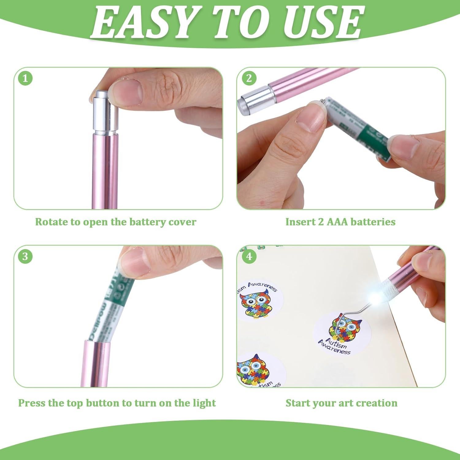 Herramientas de Deshierbe LED Therwen 2 Pcs Rosa Verde