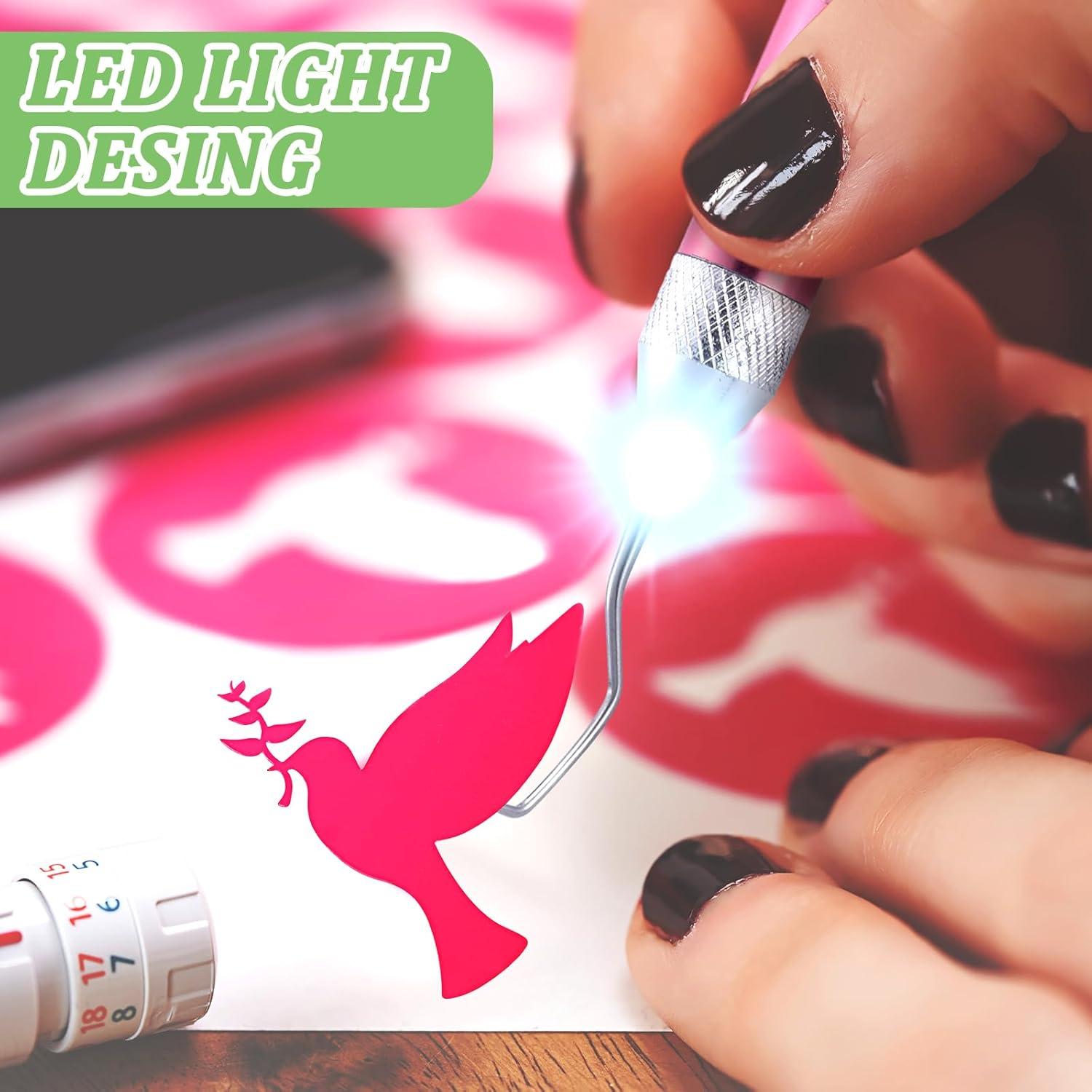 Herramientas de Deshierbe LED Therwen 2 Pcs Rosa Verde