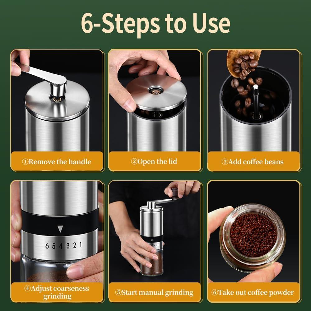 Molino de Café Manual BOMANSI BOMS - 6 Niveles Ajustables