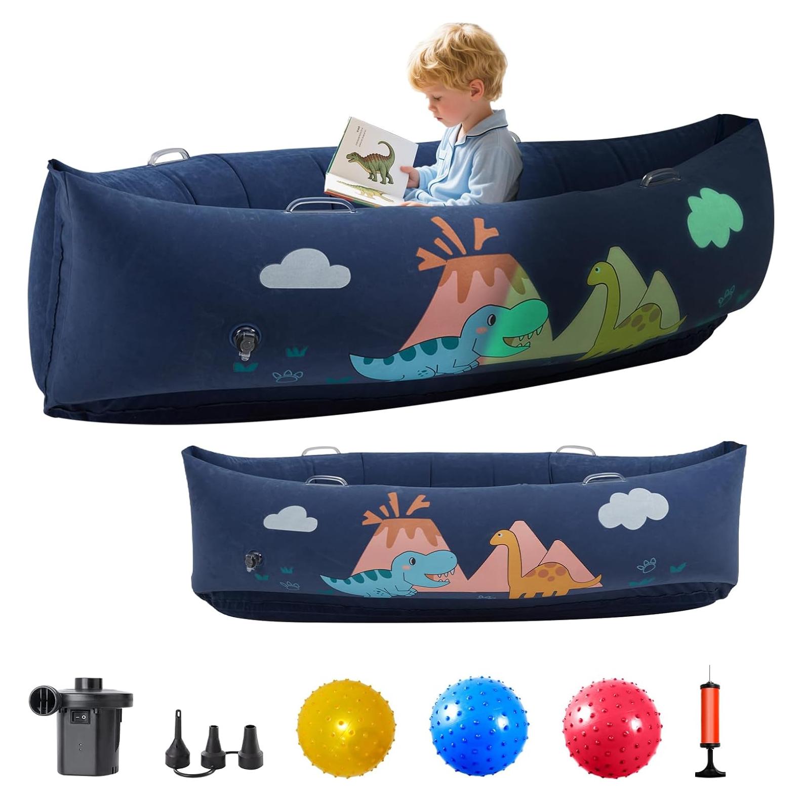 Silla Sensorial Inflable MOOZHEALTH Dinosaurio Azul 152cm