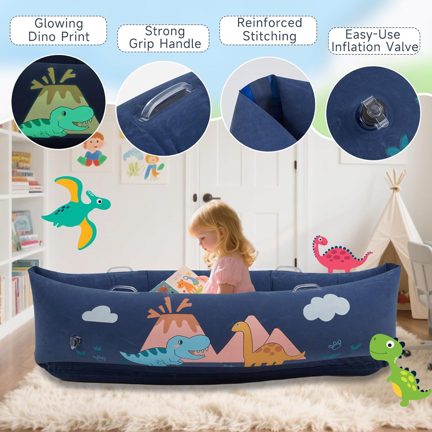 Silla Sensorial Inflable MOOZHEALTH Dinosaurio Azul 152cm