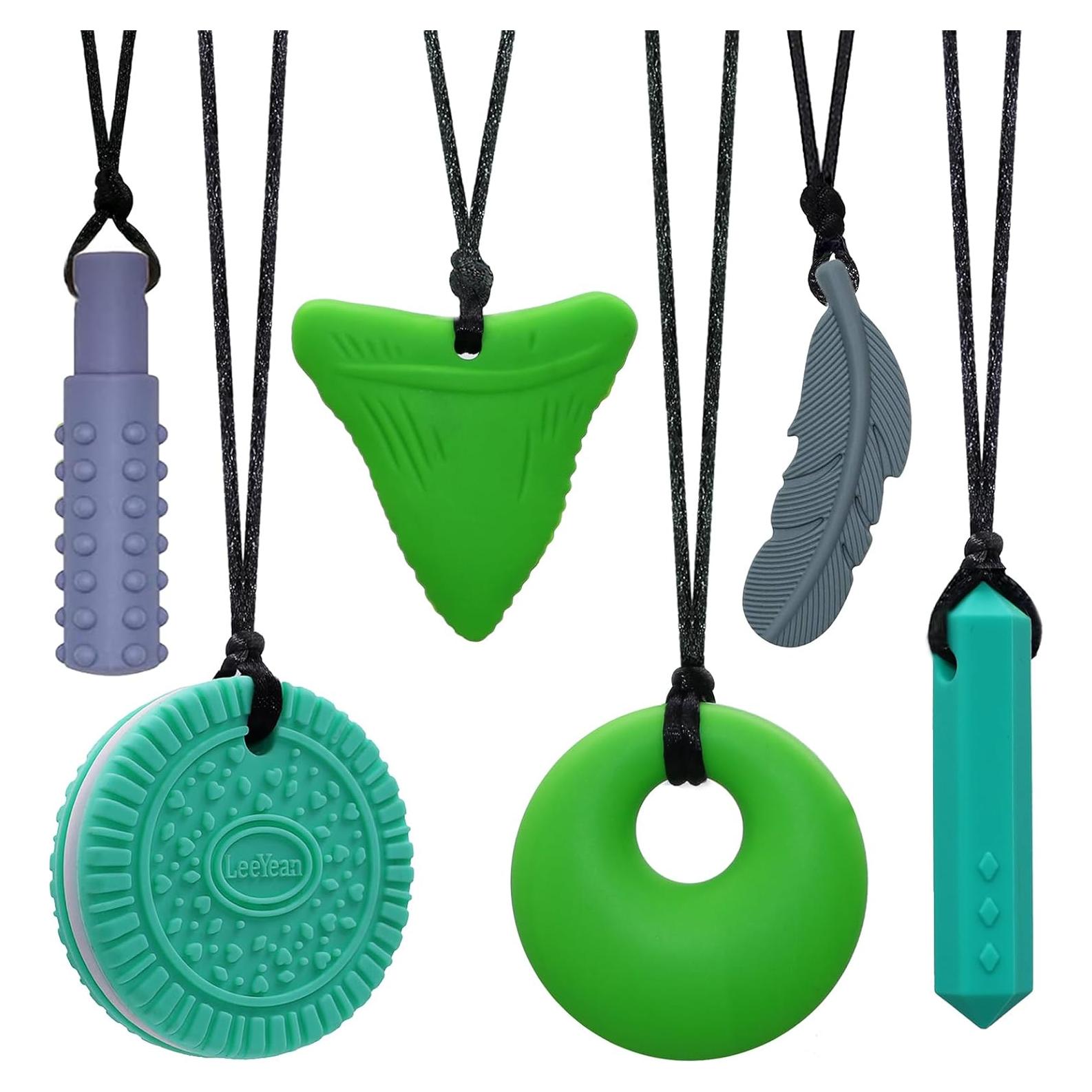 Collares Masticables Sensoriales LeeYean - Pack de 6 Silicona