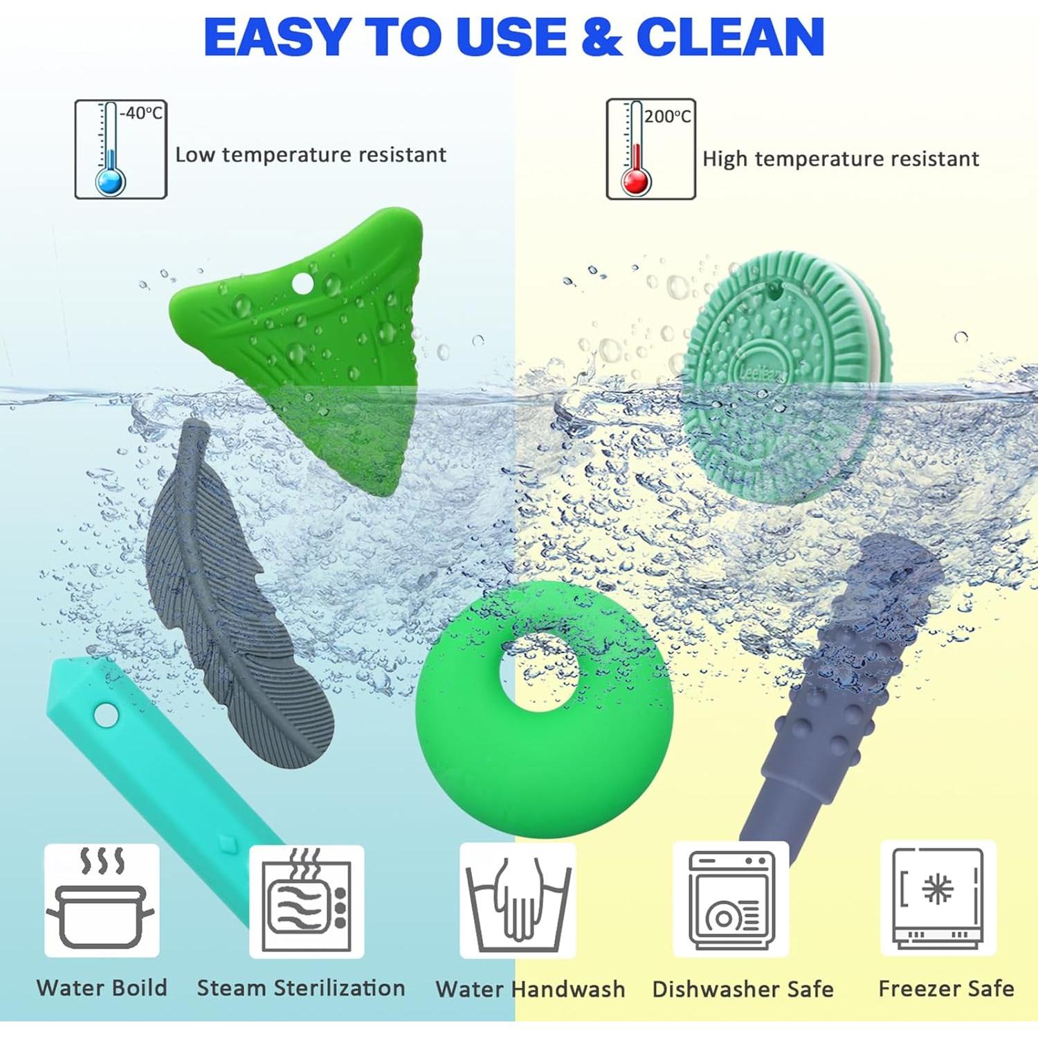 Collares Masticables Sensoriales LeeYean - Pack de 6 Silicona