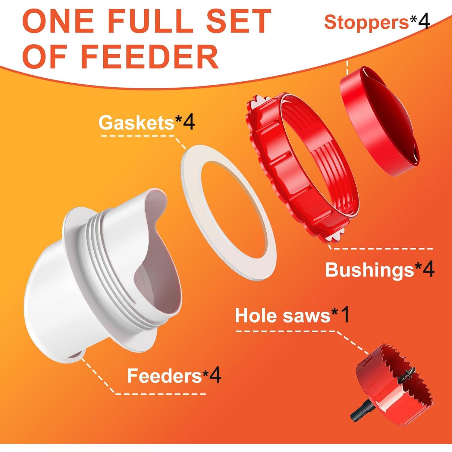 Alimentador de Pollo DIY ZenxyHoC con 4 Puertos Automáticos